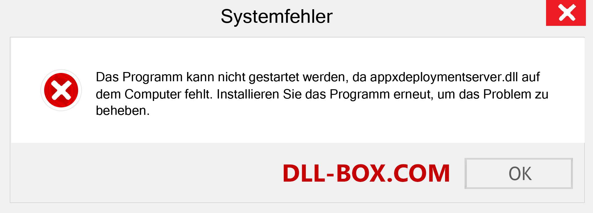 appxdeploymentserver.dll-Datei fehlt?. Download für Windows 7, 8, 10 - Fix appxdeploymentserver dll Missing Error unter Windows, Fotos, Bildern